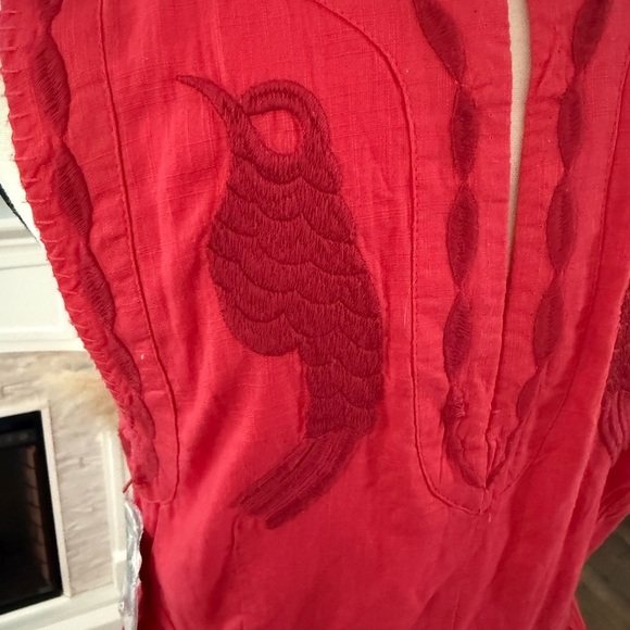BNWT Free People Birds of a Feather Red Embroidered Dress - Picture 4 of 16